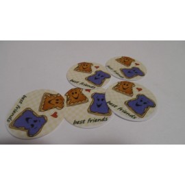 Unbranded Pre Cut One Inch Bottle Cap Images! P and J Best Friends Free Shipping - photo, 15 images