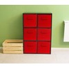 Simple Houseware Foldable Cube Storage Bins, 11-Inch Red, 6-Pack Fabric