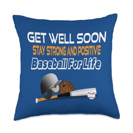 Get Well Soon Sport Baseball Athletes Feel Better Gifts Throw Pillow