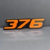 Emblem Badge 2x Orange Black 376 Hemi Emblems 376 Side