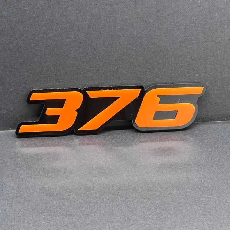 Emblem Badge 2x Orange Black 376 Hemi Emblems 376 Side