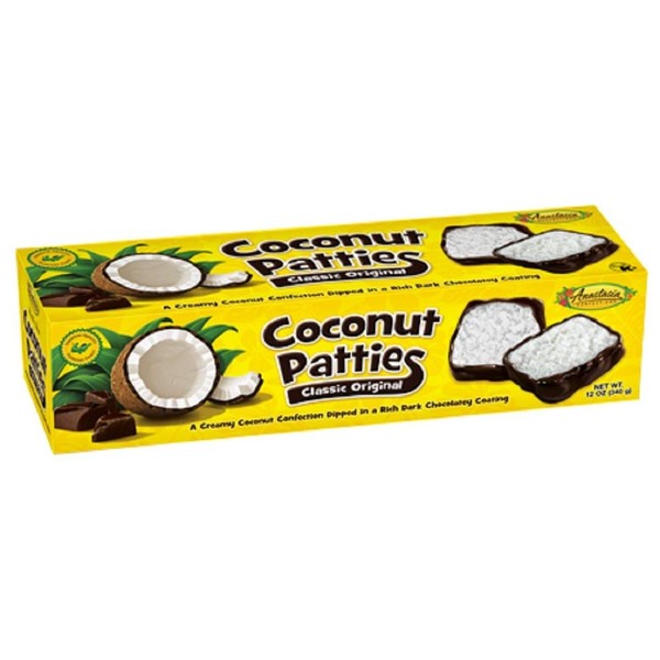 Anastasia Confections Coconut Patties, Original, 12-ounce - PACK OF 3