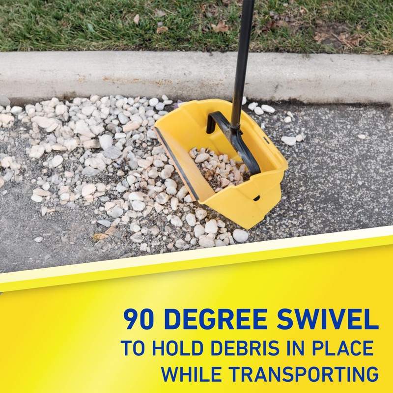 Quickie Debris Dustpan with Handle, Jumbo Debris Pan, Trash Collection