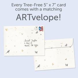 Tree-Free Greetings - Sympathy Cards - Artful Designs - 2 Cards + Matching Envelopes - Made in USA - 100% Recycled Paper - 5"x7" - Just a Thought Away Sympathy Card (GT17911)