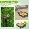 4 Pcs 7x7 Inch Metal Ground Bird Feeder Tray –