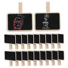 jojofuny 20 Pcs Mini Chalkboard Signs Wooden Clips Small Chalkboard Labels for Food Message Board Buffet Erasable for Weddings and Retail