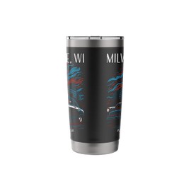 Milwaukee WI Industrial Muscle USA Classic Hotrod Car Design Stainless Steel Insulated Tumbler