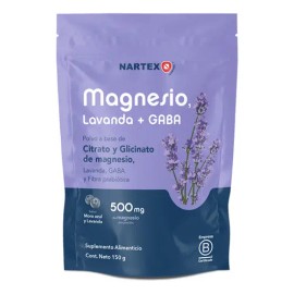 Magnesio Polvo Nartex Wellness Citrato Glicinato Gaba Lavanda 150g Mora Azul Suplemento Alimenticio Descanso Nocturno Calma Relax Natural