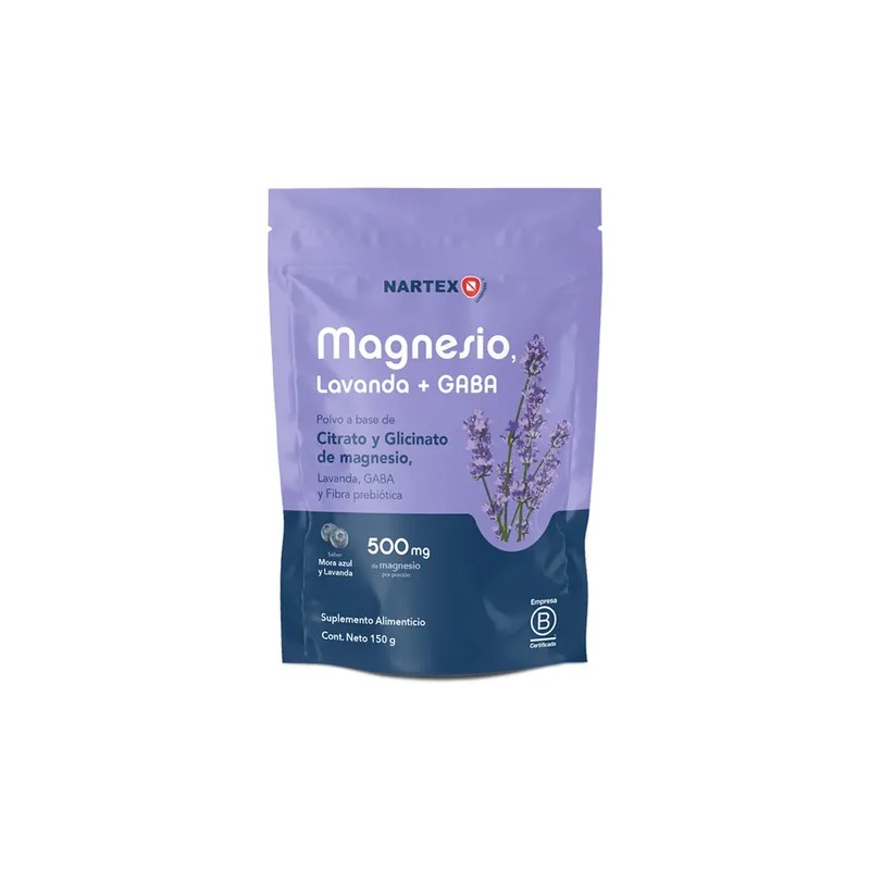 Magnesio Polvo Nartex Wellness Citrato Glicinato Gaba Lavanda 150g Mora