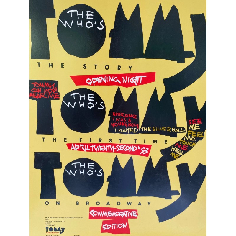 TOMMY The Who's 1993 Broadway Poster Opening Night Commemorative Edition
