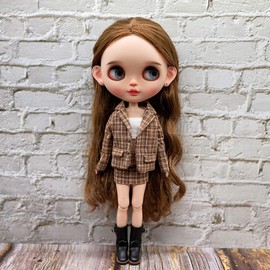 rakulifey Blythe Suit Set, Coat, Skirt, Neo Blythe Costume, Obitsu 24, 2 Colors (Brown)