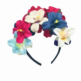 Floral Crown Headband Large Rose Flower Bridal Hair Accessories Costume Hair Wreath Decorations for Women Girls Festival Wedding Parties Photography