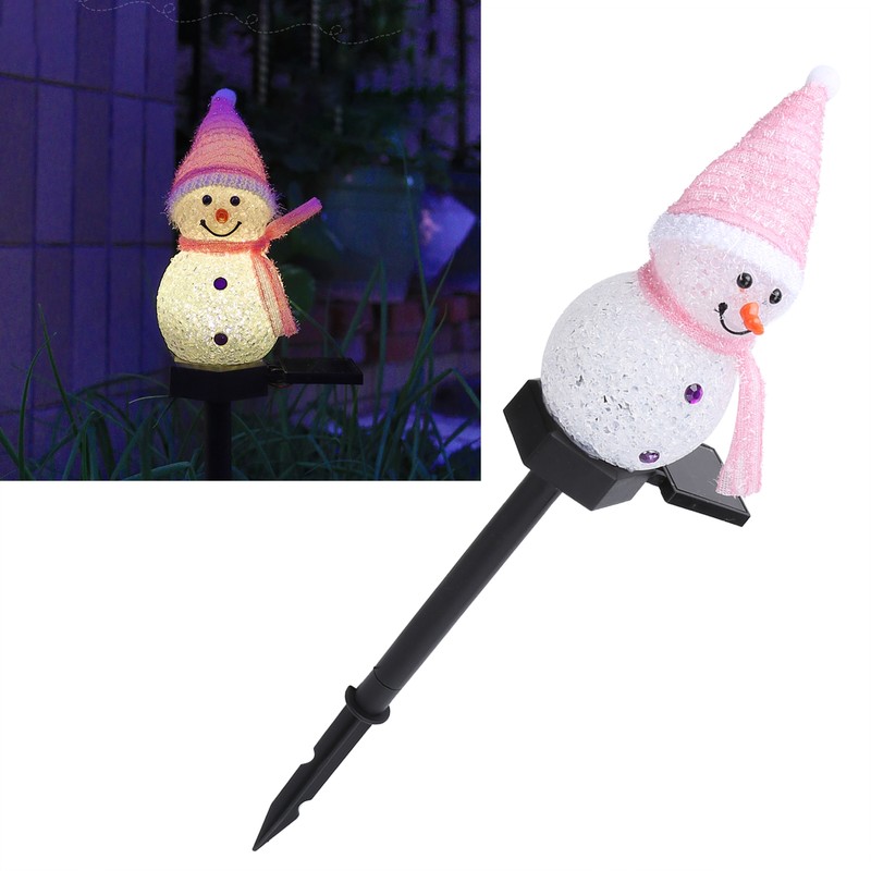 Snowman LED Lamp Landscape Garden Solar Lawn Christmas Cartoon Decorative