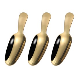 UPKOCH Set of 3 Gold Stainless Steel Spoons Golden Dessert Spoons Tea Scoop Ice Cream Spoon Tea Scoop Coffee Spoon Flour Scoop Mini Scoop Christmas Children Salad Cutlery for Spice Salt