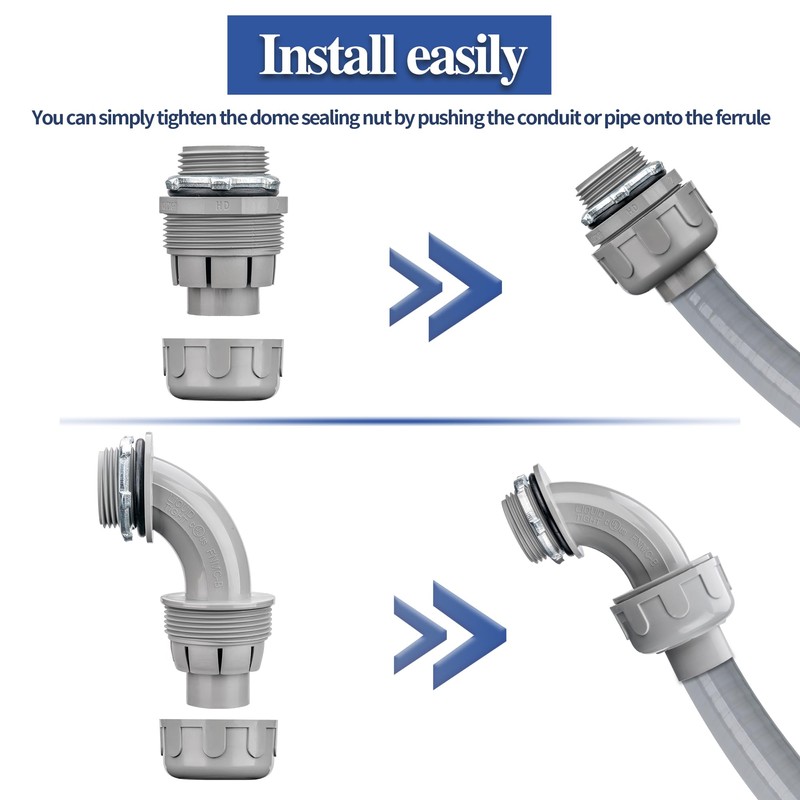 Geowaky 3/4 Inch 100 FT Liquid-Tight Conduit and Connector Kit