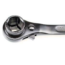 DYWISHKEY 19/22mm Scaffold Podger Ratchet Spanner Site Ratcheting Socket Wrench (Black)