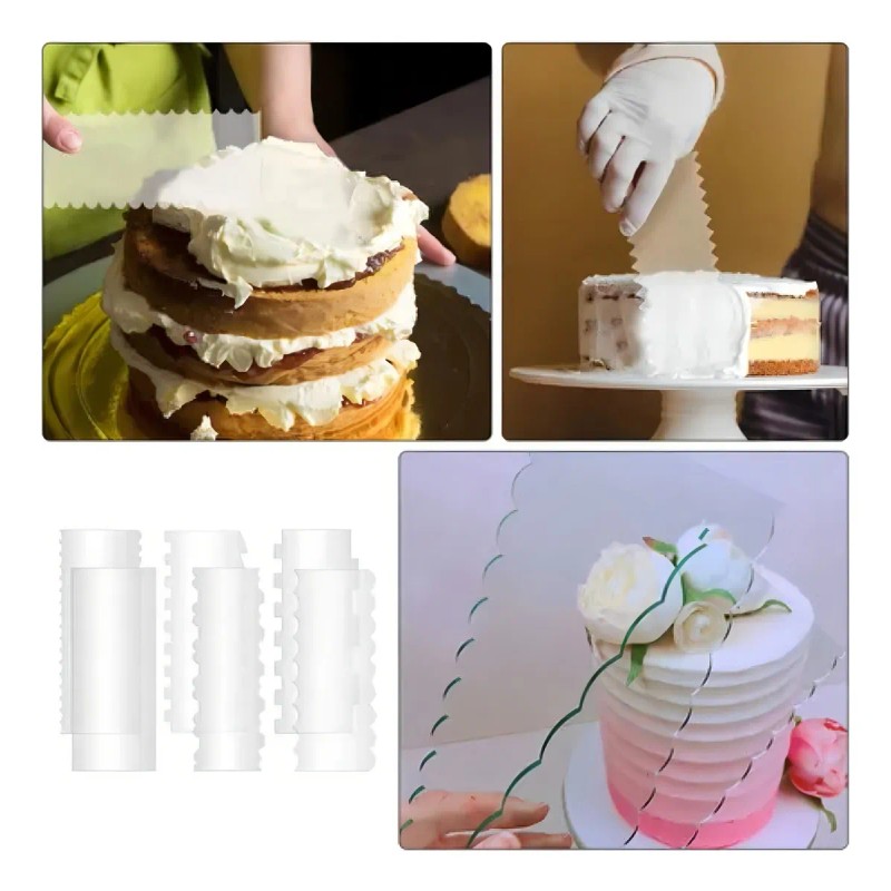 Set 6 Espátulas Swancooyu Acrílico Decoración Pasteles Raspadores Repostería