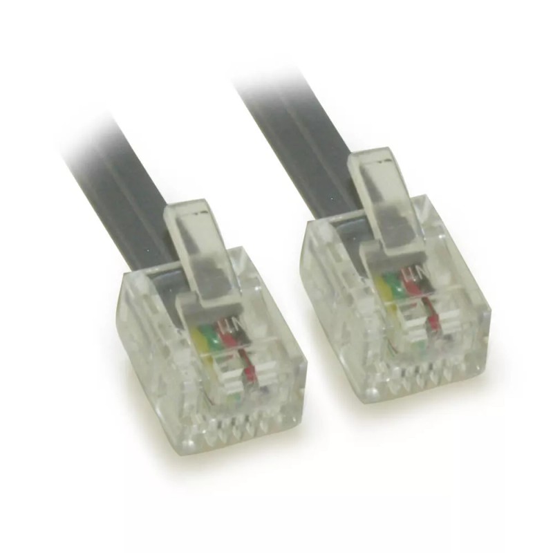 My Cable Mart 7Ft RJ11 Modular Telephone Cable (6P4C 4