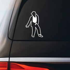 MJ Dance Sticker Decal Notebook Car Laptop 3.75"x5.5" (White)