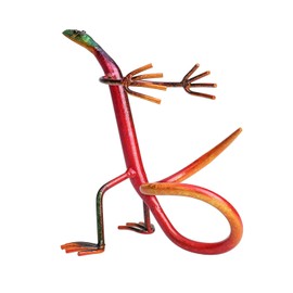 YEZILUU Wine Bottle Holder Wine Holder Wine Organizer Chameleon Lizards Metal Iron Crafts Crafts Wine Gifts for Table and Countertops Home Decor Animal Wine Rack (red Lizard)