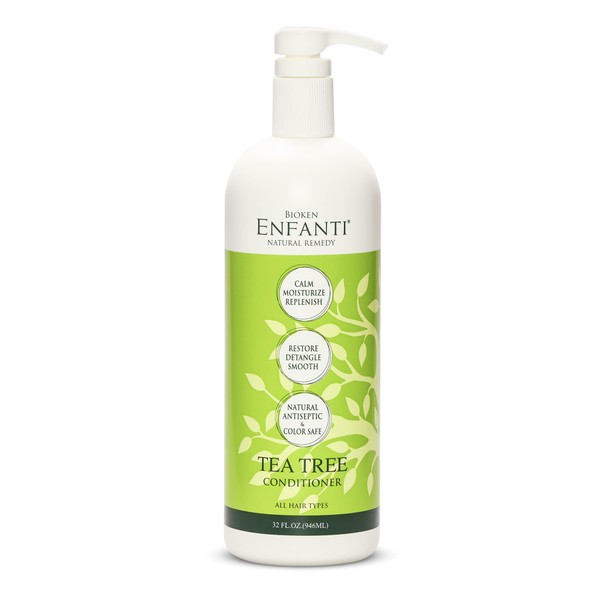 Bioken Enfanti Tea Tree Conditioner - 32 oz Relieves Itchy and Dry Scalp Calming Cooling Refreshing Sulfate Free Protects Color Hair Care Product for All Hair Types