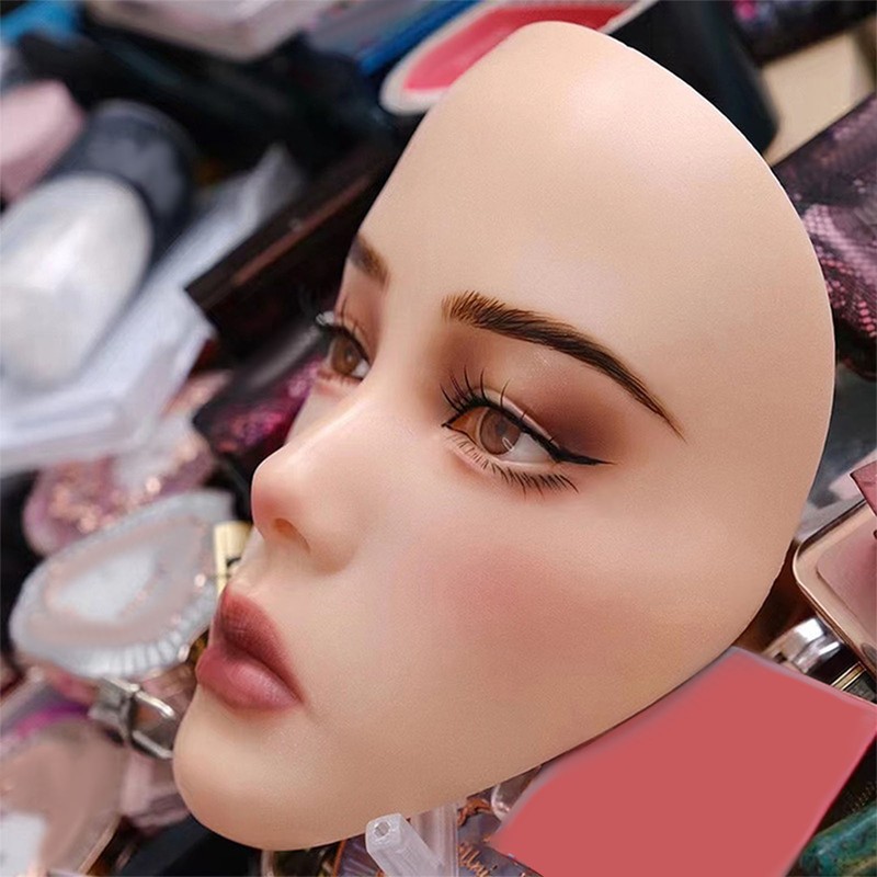 5D Cosmetic Practice Face Set Silicone Reusable Makeup Mannequin Face