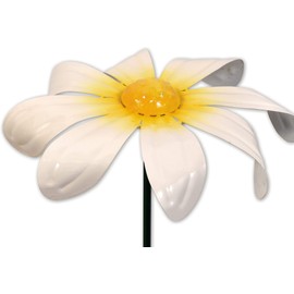 Sunset Vista Designs 93286 Nature in Motion Spinner Garden Stake, White Daisy