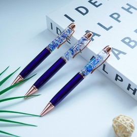 Sikyby Blue Car Funny Pens Cute Floater Floating Liquid Writing Journaling Office Pen Unique Gift For Women Men Kids Boy