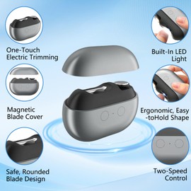 Easy Clip Smart Nail Clipper,New 3 in 1 Easyclip Electric Nail Clippers for Seniors,Automatic Nail Clipper with LED Light & Nail Scraps Storage,Toenail Trimmer for Thick Nails,Seniors,Adult(Gray)