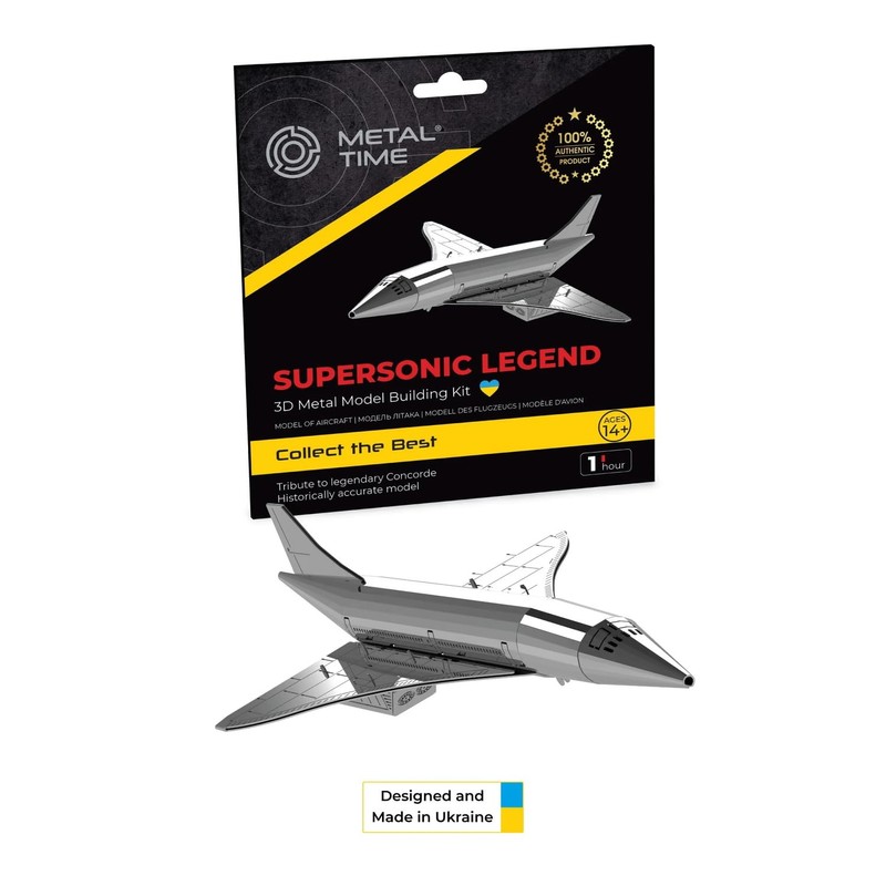Metal-Time Supersonic Legend Metal Concord Model Cargo Aircraft Assemble Model