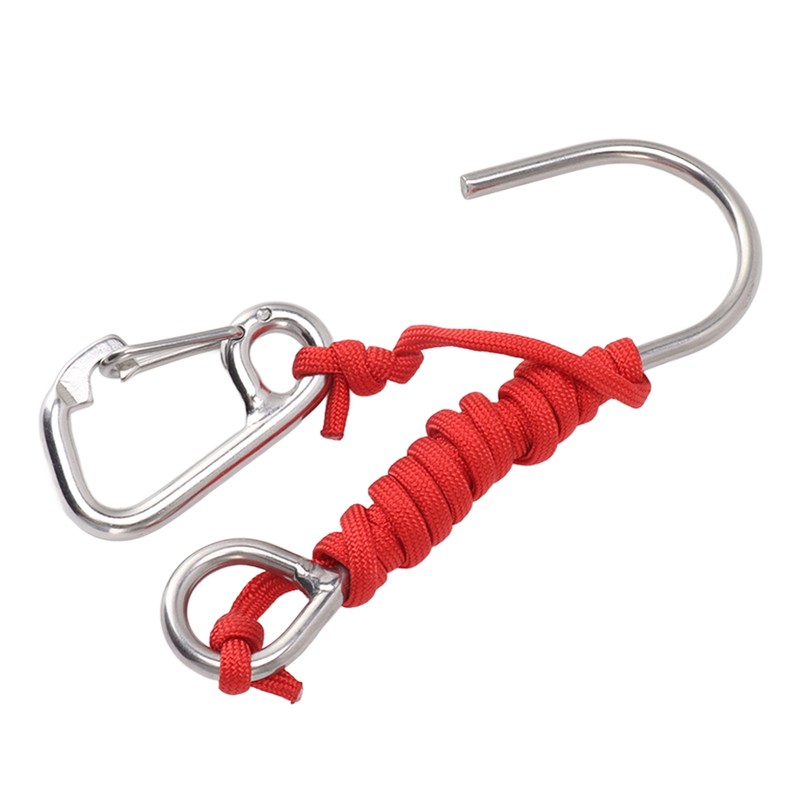 Diving Stainless Steel Single Hook Diving Reef Hook with Lanyard