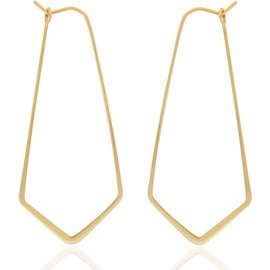 Humble Chic - arete geométricos de chevron para mujer, hipoalergénicos, ligeros, con corte de alambre fino, chapados en plata de ley 925 u oro de 18 quilates, Metal, No es una piedra preciosa
