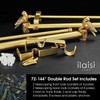 ILAISIHOME 1-1/8 Inch Diameter Brushed Gold Curtain Rod with Bird