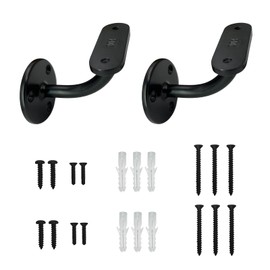 Top Hardware Stainless Steel 304 [Marine Grade] Wall Mount Handrail Bracket for Wood & Metal Stair Railing, Support Flat Surface Square Tube, Matt Black finish, 2-Pack, WB-E910FB