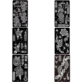 Henna Tattoo Tattoo Stencil Set of 12 Henna Mandala Flower Design Henna Stencil Reusable Self Body Painting, 1 Set, XS7001-7012 / 헤나타투 타투스텐실 12장 세트 헤나 만다라꽃도안 헤나스텐실 재사용가능 셀프 바디페인팅, 1세트, XS7001-7012
