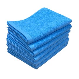 Senshu Towels, Face Towels, Set of 6, 250 Momme, Sleng Dyed, Blue, 13.8 x 35.0 inches (35 x 89 cm), Made in Japan, Commercial Use, Fade Resistant, Slen-dyed Towel, Double Hem