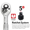 Bestgle 1/4" Square Drive Stubby Reversible Ratchet Wrench with 72-Tooth
