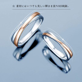 MIKAMU Bi-Color Couples Ring, Jewelry Women's Ring, Men's Ring, One Size Fits Most, 925 Sterling Silver, Engagement Ring, Wedding Band, Friends, Lovers, Gift