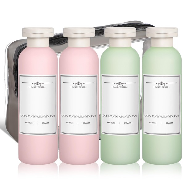 ElevateTech 4Pcs Travel Bottles for Toiletries Leak Proof Travel Shampoo