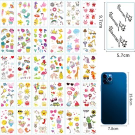 Tatuajes Temporales para Mujeres y Niñas, 30 Hojas, Resistentes al Agua y al Sudor, Diseños Variados, para Fiestas, Cumpleaños y Bolsas de Relleno (color U)