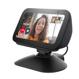 All-New Adjustable Charging Stand for Echo Show 5 (3rd Gen)， Tilt + Swivel Stand Multi Angle Rotation Magnetic Anti-Slip Base for Show 5 Compatible with Mobile Phones ,Can charge Headphones (Black)