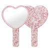 Frinnovan, 1 Pack Rhinestone Heart Mirror Handheld Pink Bling Hand