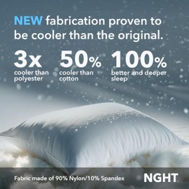 NGHT Cooling Pillow Cases - Crafted from 90% Nylon & 10% Spandex for an Ultra-Cool Sleep - Breathable, Soft, and Machine Washable - King Size Pillow Cover- Better Hair and Skin
