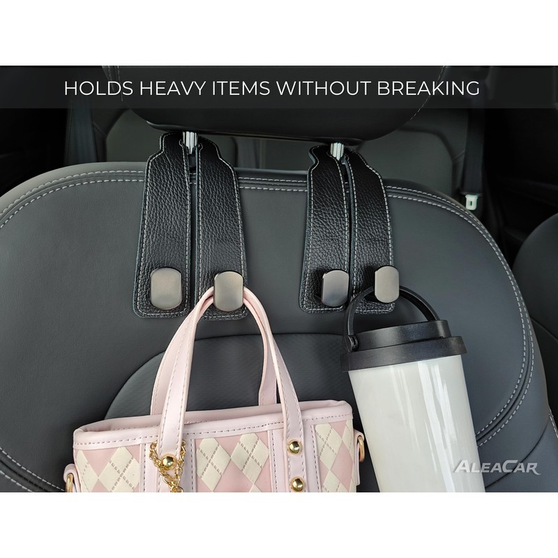 ALEACAR 2 Pack Car Hooks for Headrest, Car Seat Back