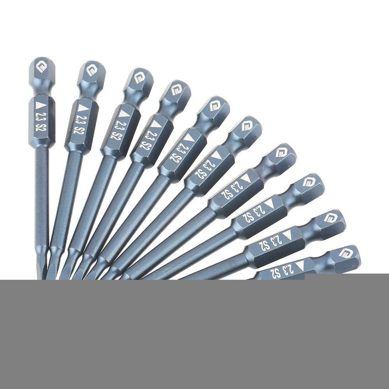 10 Pieces Triangle Screwdriver Bits 1/4 Inch Shank 65 mm