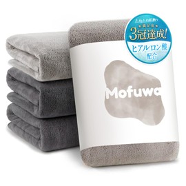 Mofuwa Bath Towel Set, Hyaluronic Acid Infused for Moisturized Skin, 4-Piece Set, Microfiber, Thick, Quick-Dry, Small Bath Towel, Mini Bath Towels, Assortment 03, 4 Bath Towels