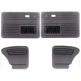 4 Piece Door Panel Kit, Fits Beetle 65-77, Black, Compatible with Dune Buggy