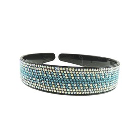 Extra Sparkly Womens Diamante Rhinestone Silver Crystal Wedding Formal Occasion Bridesmaid Christmas Birthday Pageant Evening Bridal Party Alice Band Headwear Hairband Headband (Silver Turquoise)