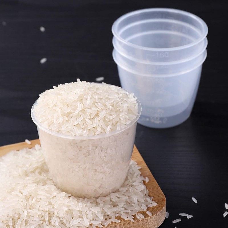 5PCS Plastic Transparent Rice Measuring Cups ，160 ml for Rice