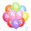 SUSNUAN 5th Birthday Balloons, 12'' Multicoloured Numbers Printed Latex Age,